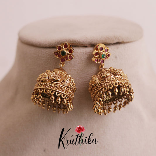 Pretty Antique Kempu Jhumkas E483