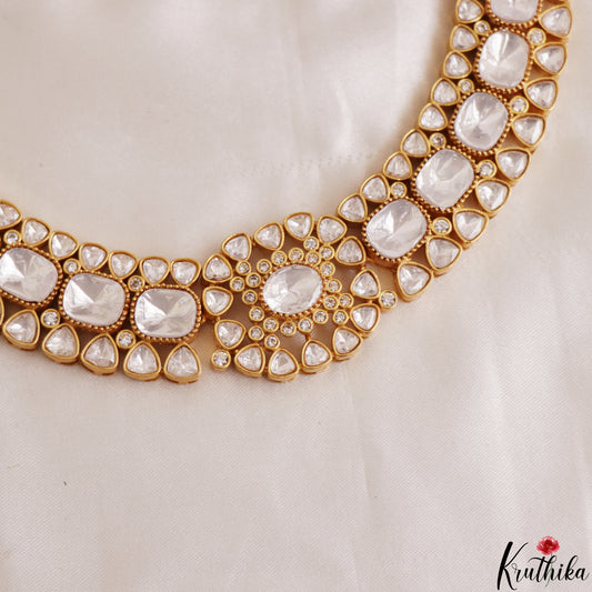 Stunning Geometric Motifs Polki Choker NC3188