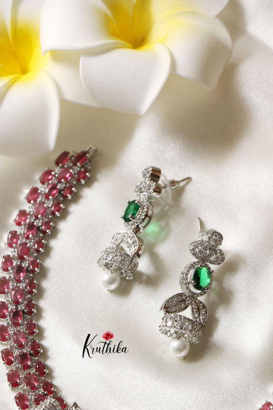 Stunning AD Victorian Necklace-Multi Stone NC1239