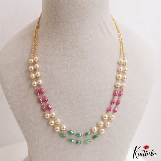 Pretty Double Strand Pearl Bead Mala NC3044