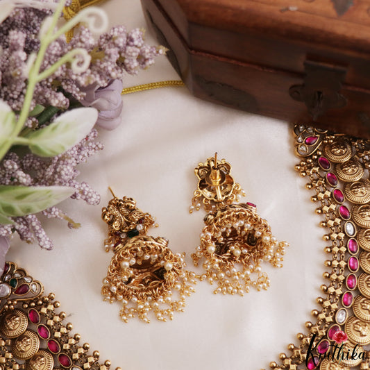 Royal Bridal 4 in 1 changeable antique kasu necklace with three changeable Jadau pendants NC2225