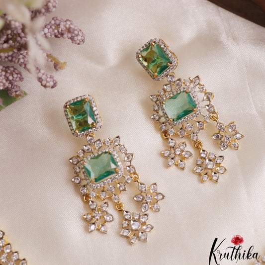 Sparkling Geometric Floral Motifs CZ Victorian Necklace NC3085
