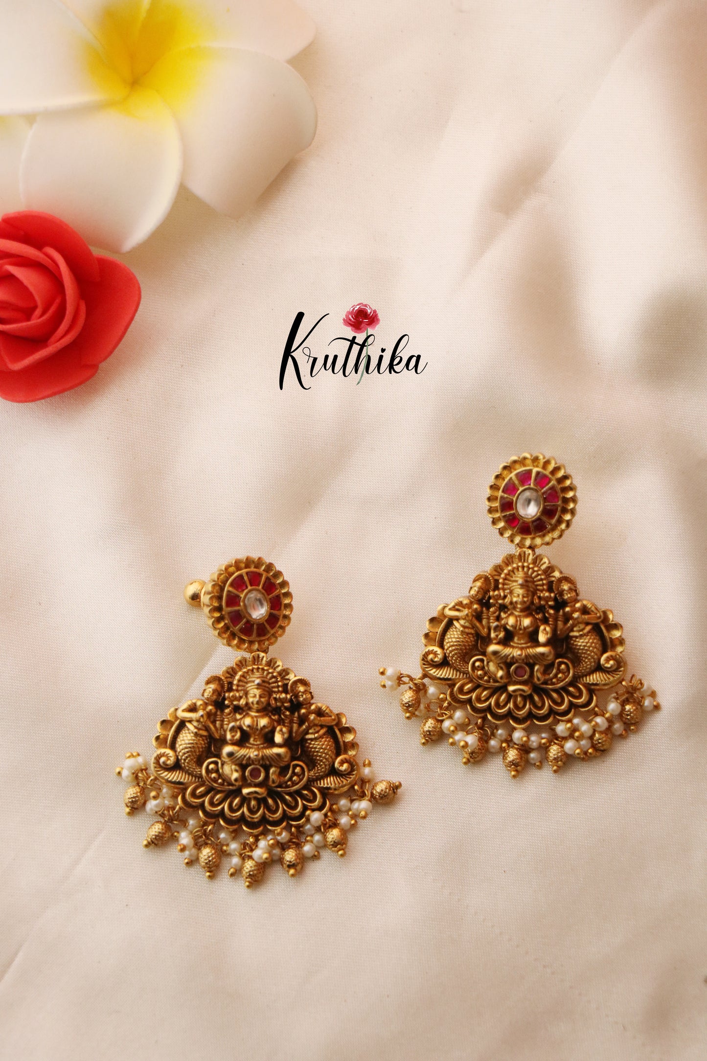 Premium Lakshmi Devi Jadau pipe necklace NC748