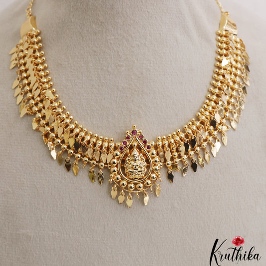 Classic Gold-Tone Lakshmi Motifs Necklace NC3087