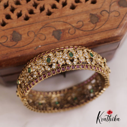 Stuuning Floral Kemp Openable Single Kada Bangles B445