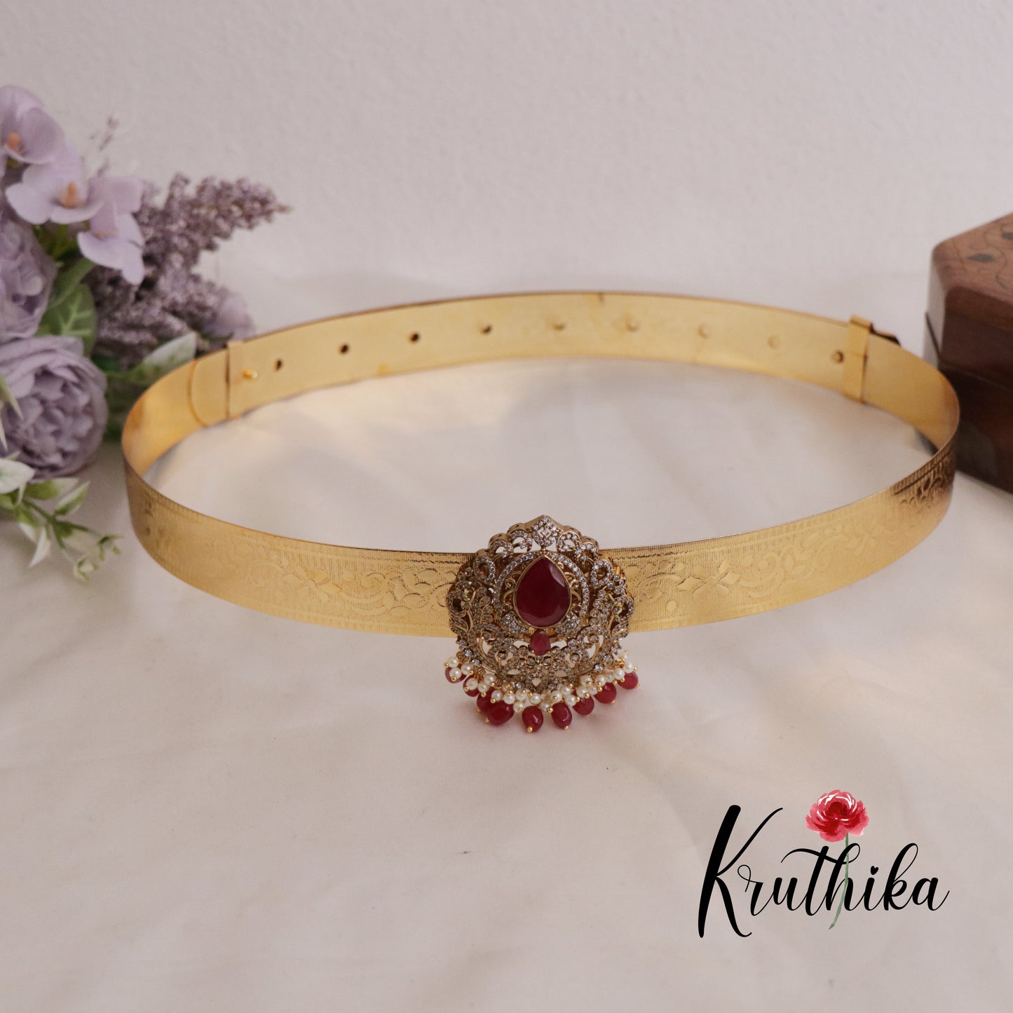 Trendy Light Weight CZ Sparking Peacock Victorian Hip Belt V288 (Available in 2 Colours)