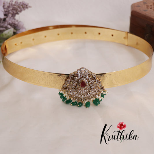 Simple Light Weight CZ Sparking Peacock Victorian Hip Belt V289 (Available in 2 Colours)