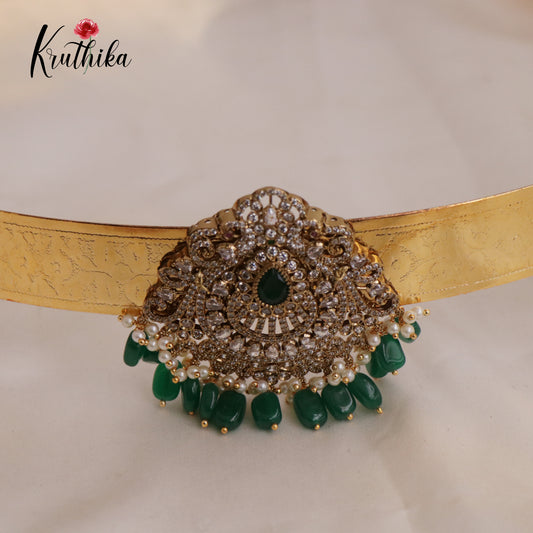 Simple Light Weight CZ Sparking Peacock Victorian Hip Belt V289 (Available in 2 Colours)