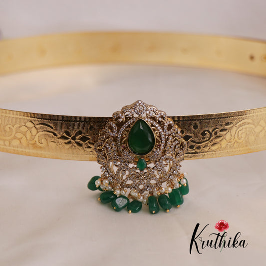 Trendy Light Weight CZ Sparking Peacock Victorian Hip Belt V288 (Available in 2 Colours)