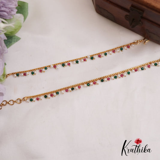 Simple Pearl Beaded Earchain EC194 (Available In 2 Colors)