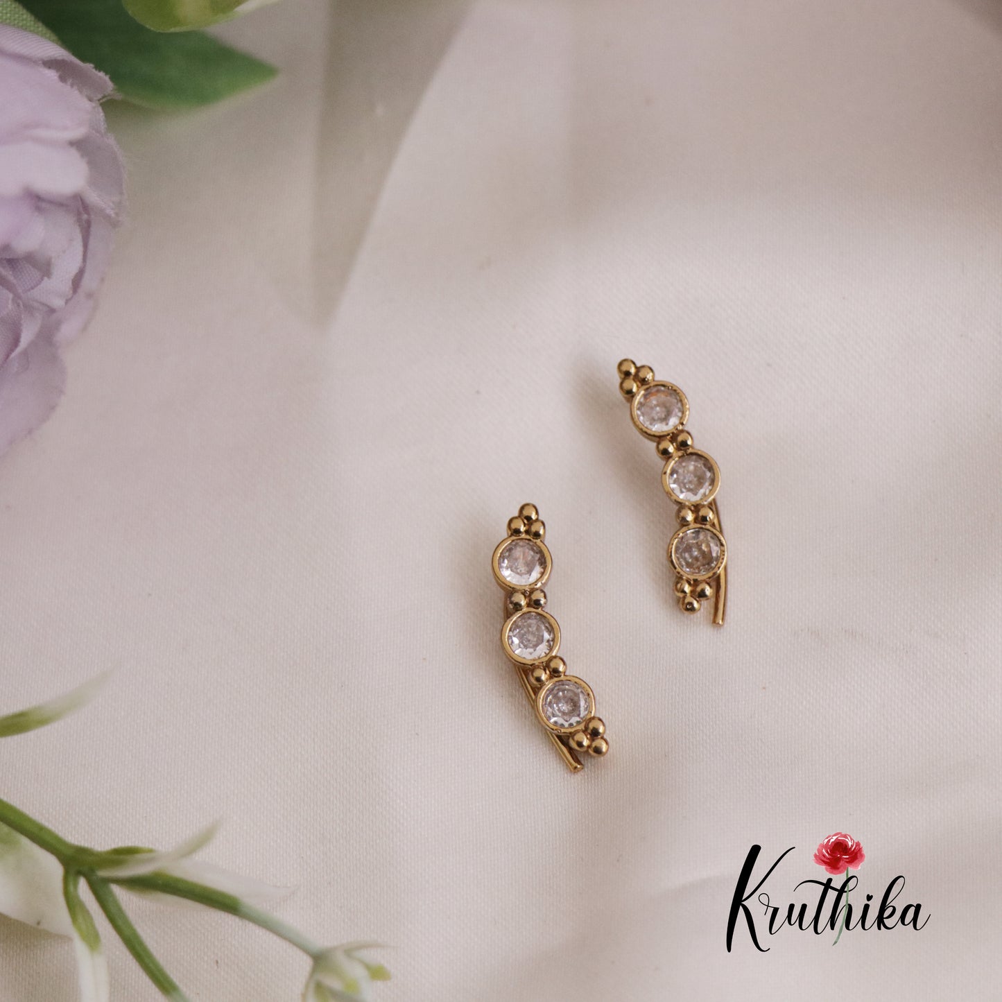 Simple Dainty AD Stones Ear climbers / Ear cuffs E720