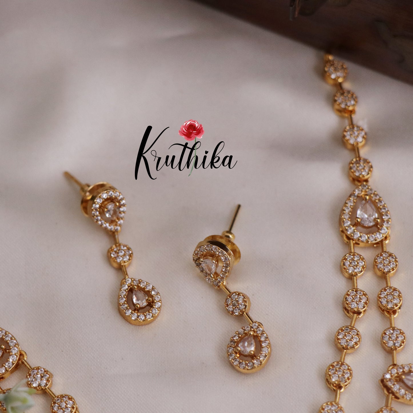 Trendy Two Layer AD/Victorian Necklace NC1751 (Available in 4 Colours)