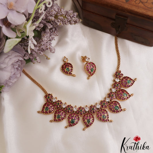 Beautiful Mango Motifs Jadau Necklace NC3093