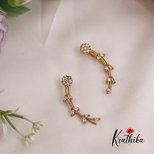 Beautiful Dainty AD Stones Ear Climbers / Ear cuffs E724