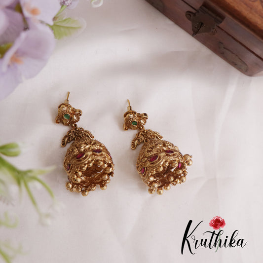 Beautiful Antique Peacock Jhumka E745