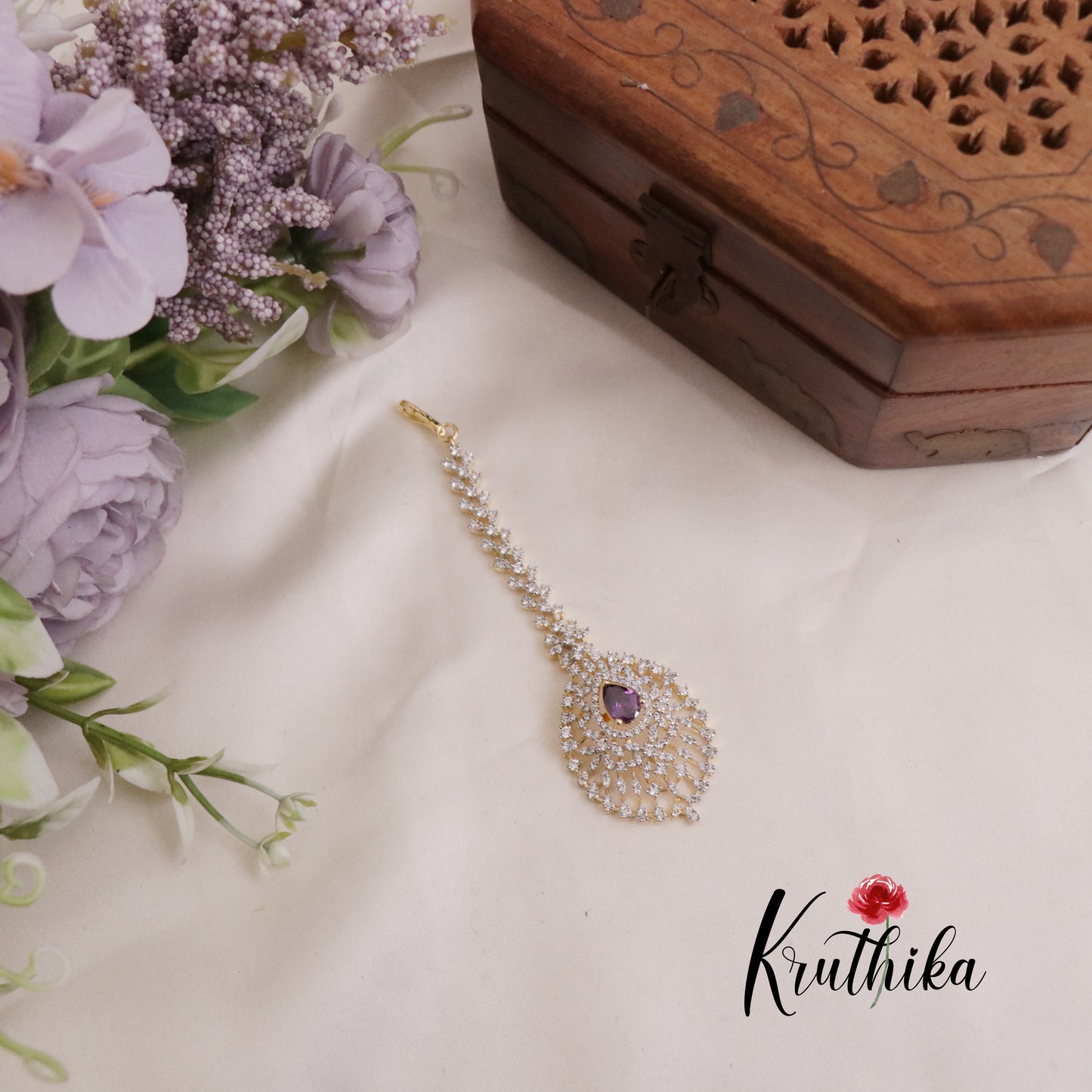 Trendy CZ Sparkling Maang Tikka MT285 (Available in 3 Colours)