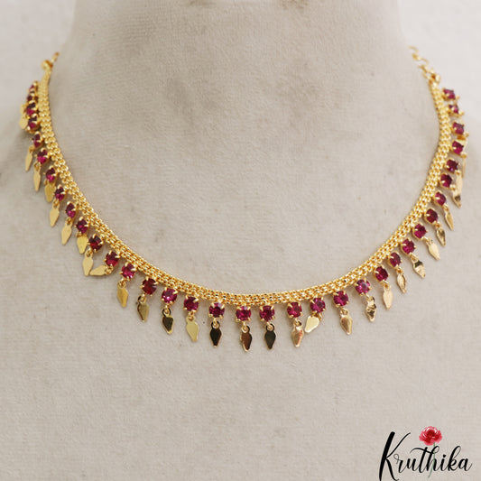Simple Gold-Tone Kemp Stone Choker NC3096