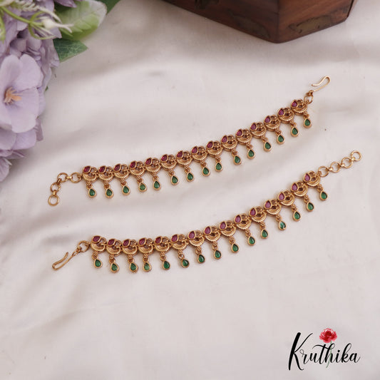 Beautiful Kemp Peacock Motifs Earchains EC196