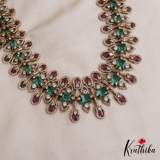 Stunning Teardrop Square Motifs CZ Victorian Haaram LH2122