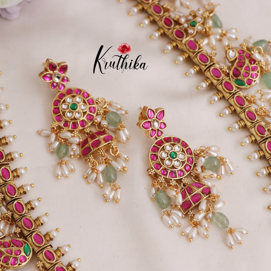 Premium Kundan Jadau Guttapusalu Haaram LH1995