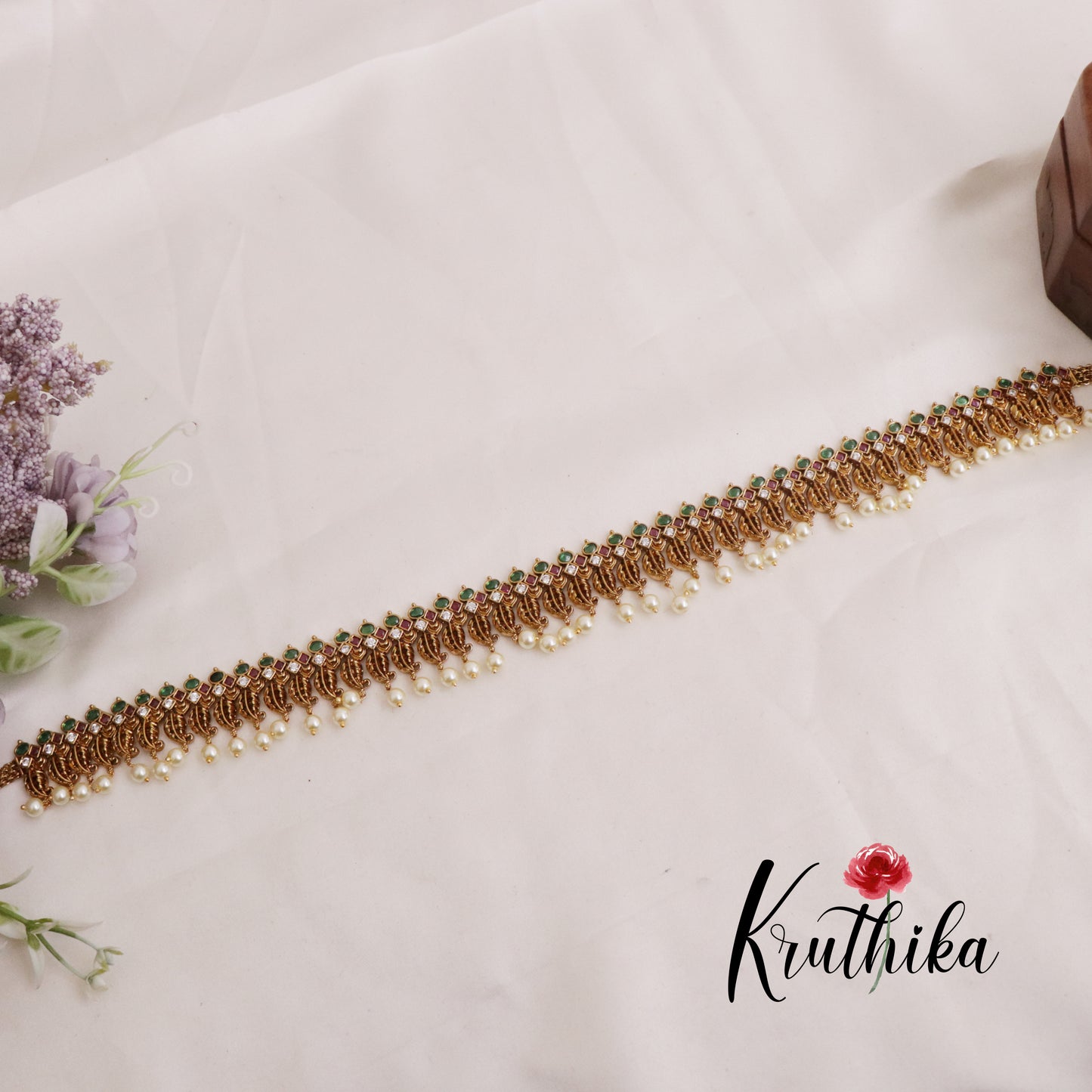 Trendy Kemp Hip Chains with Pearls Drops V294