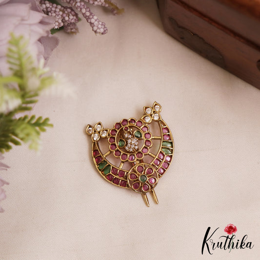 Elegant Peacock Motifs Gold-Tone Chandra Surya Kemp Hair Ornaments J396