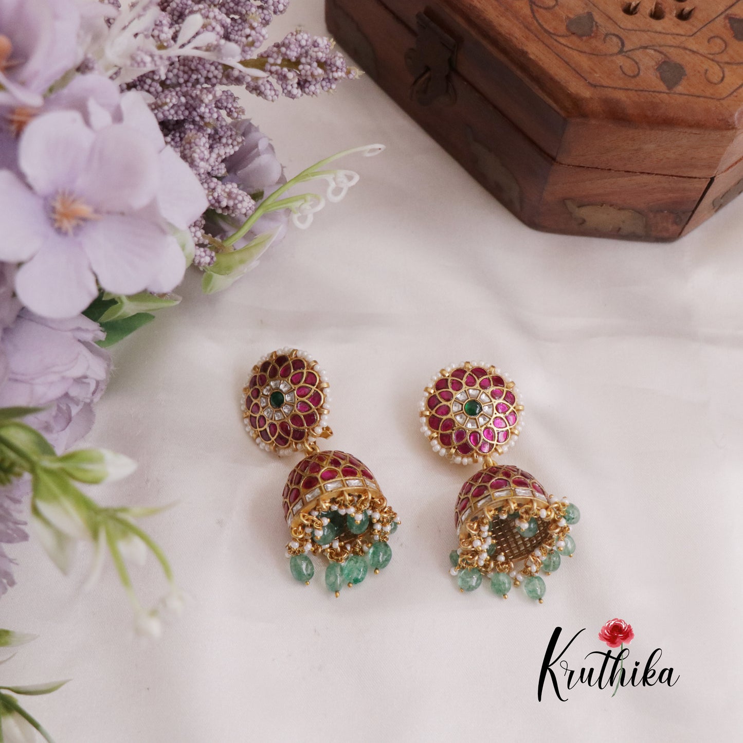 Premium Jadau Jhumkas E479 (Available in 2 Colours)
