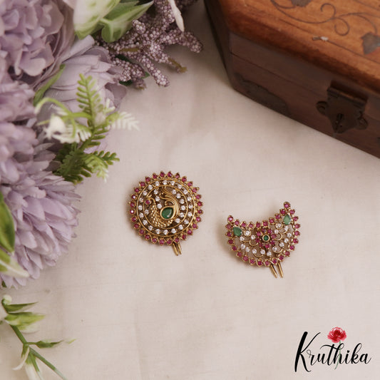 Trendy Peacock Motifs Chandra Surya Kemp Hair Ornaments J400