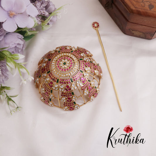 Royal Jadau Golden Hair Bun J243