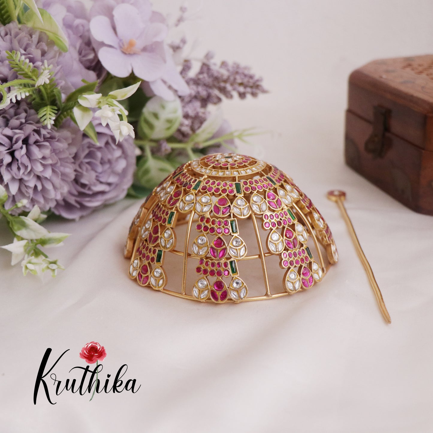 Royal Jadau Golden Hair Bun J243