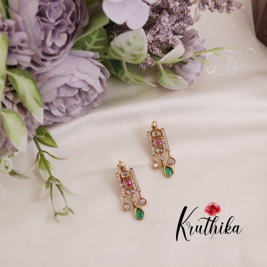 Luxury Bridal Kemp Choker with Green Beads Drops NC2373
