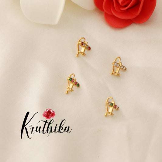 Beautiful CZ Nose pin (clip on) Nath Nosepins N9