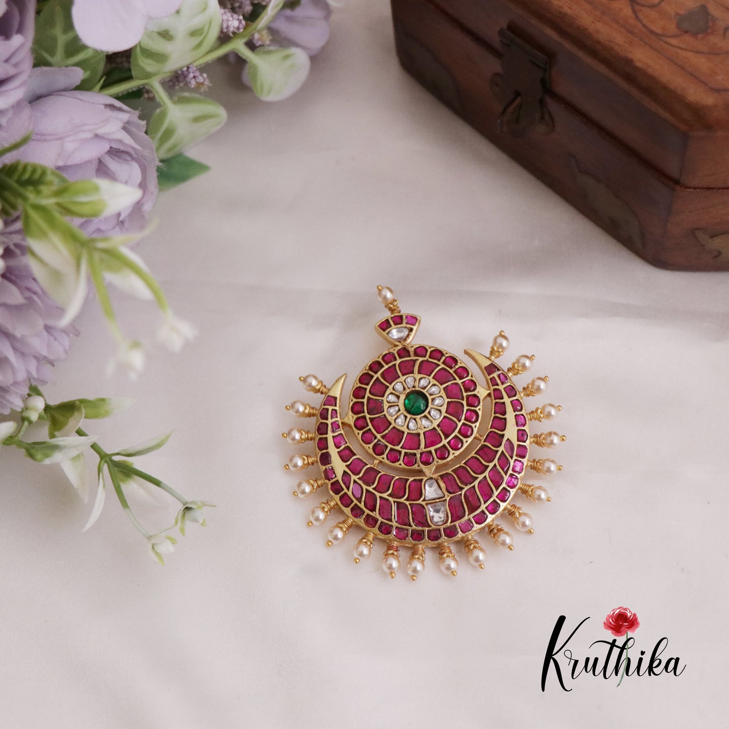 Simple Jadau Pendant Set PS238