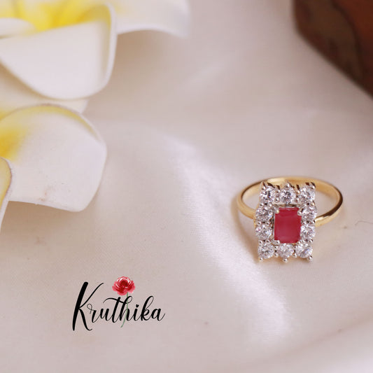 Trendy CZ Finger Ring R23 (Available in 2 colours)