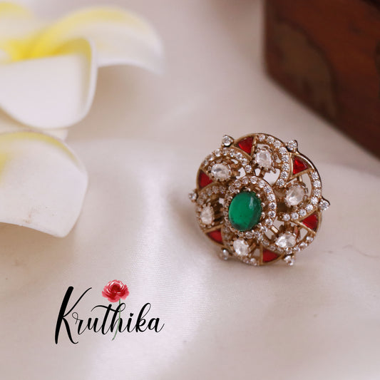 Trendy AD/Victorian Finger Ring R29 (Available in 2 colours)