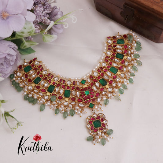 Pre Order Booking-Elegant Jadau Necklace NC1414-Pre Order 15 days