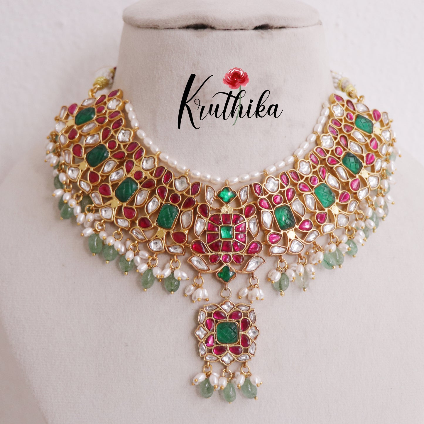Pre Order Booking-Elegant Jadau Necklace NC1414-Pre Order 15 days