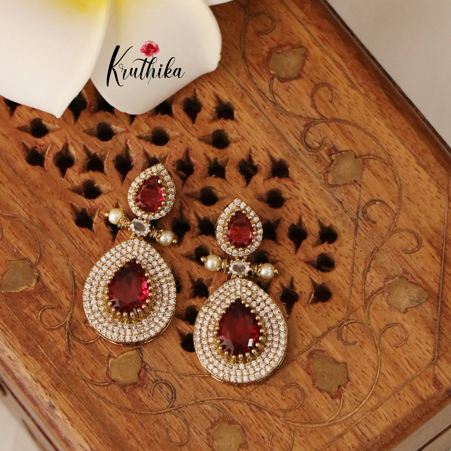 Beautiful Two Layer AD/Victorian Necklace-Ruby NC1247