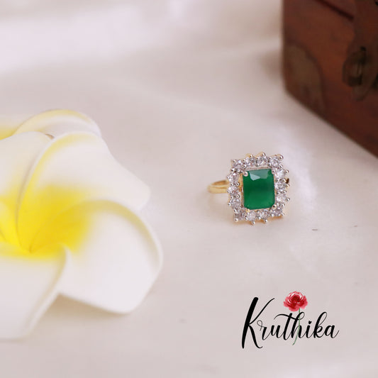 Trendy CZ Finger Ring R21 (Available in 2 Colours)