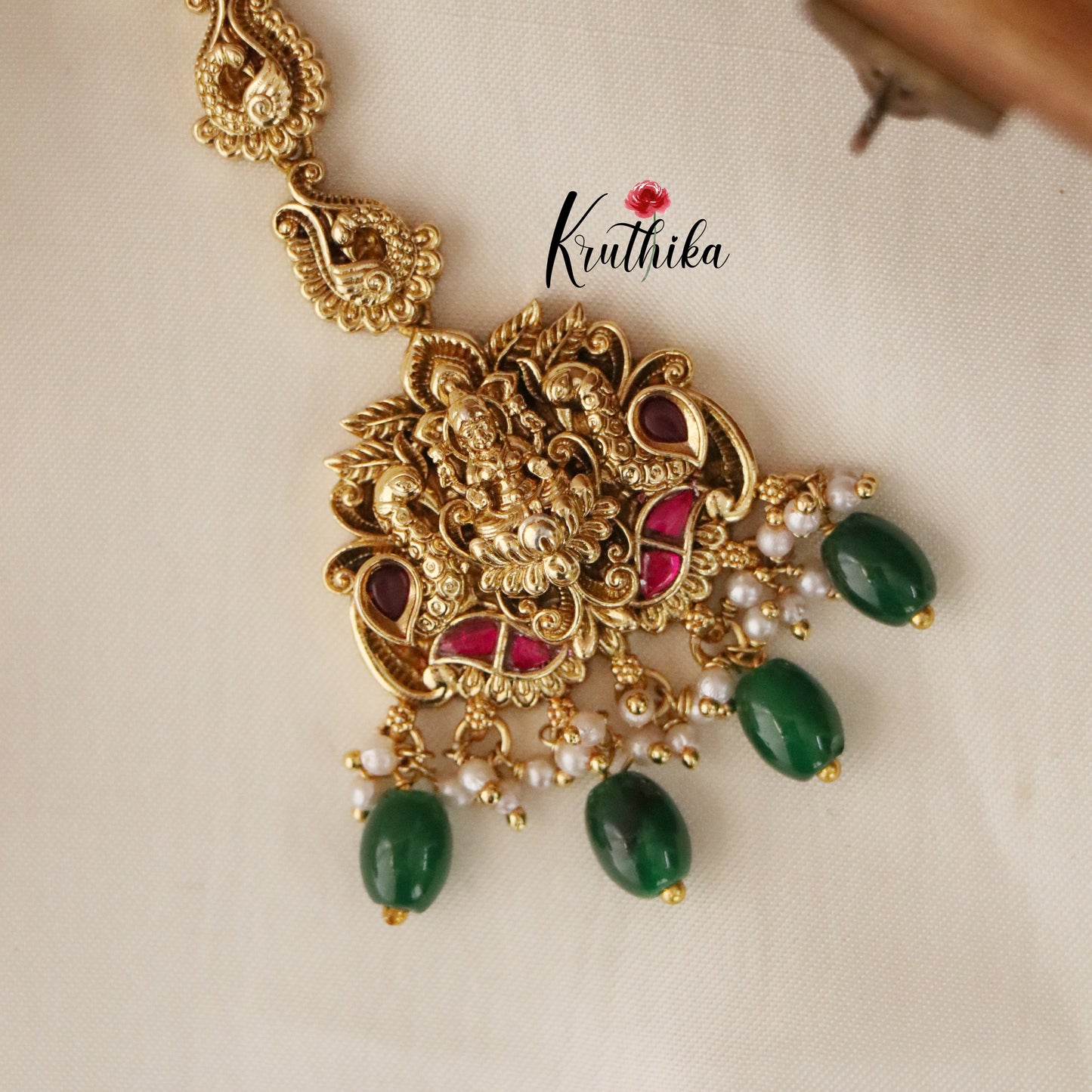 Pretty Lakshmi Jadau Peacock Maang Tika MT208