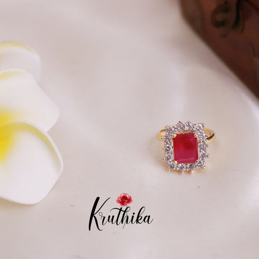 Trendy CZ Finger Ring R21 (Available in 2 Colours)