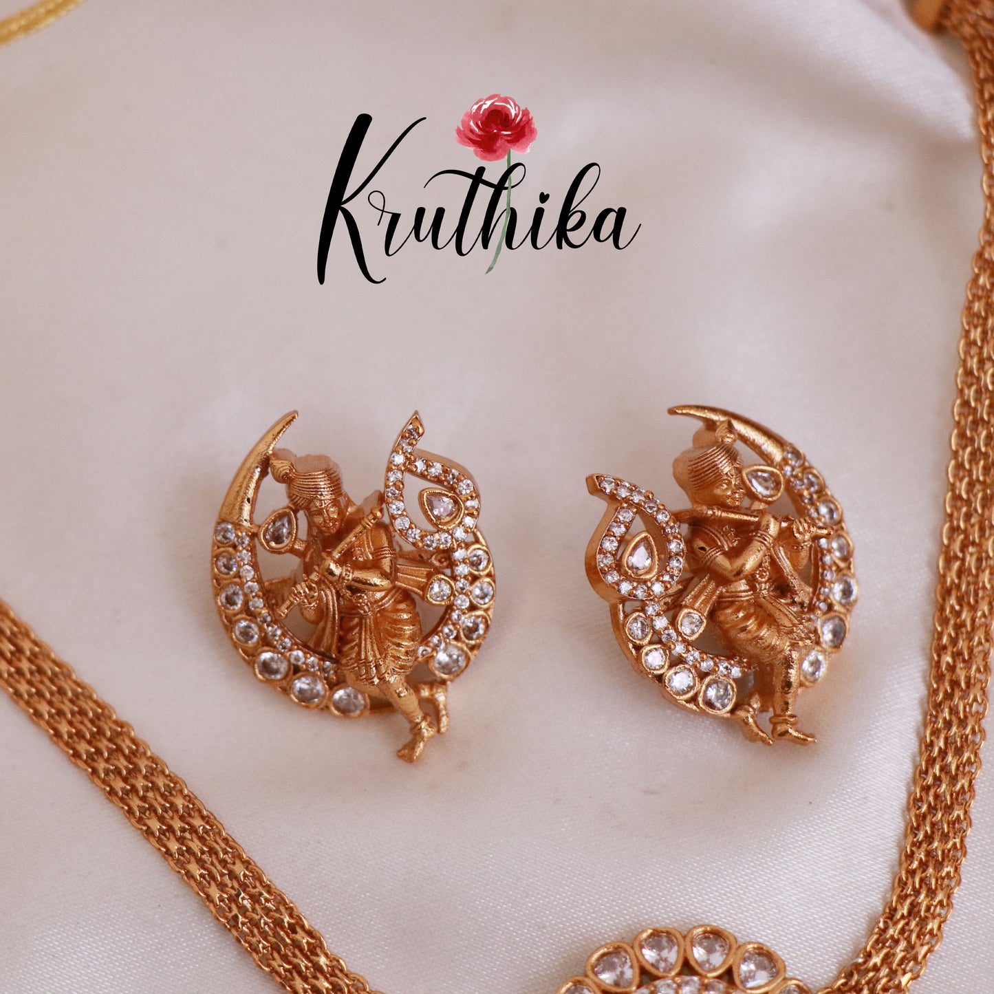 Pretty AD Krishna chain set NC1837 (Available in 2 colours)