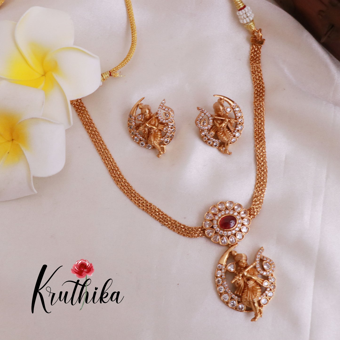 Pretty AD Krishna chain set NC1837 (Available in 2 colours)
