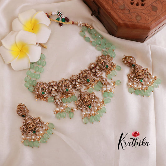 Victoria Goddess peacock choker NC733