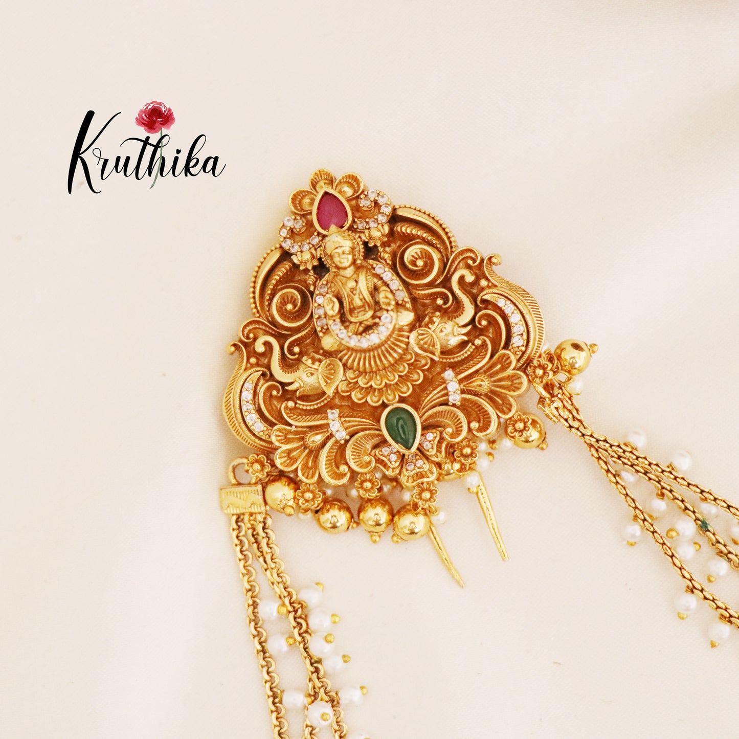 Lakshmi Jada billa with pearl chains J46