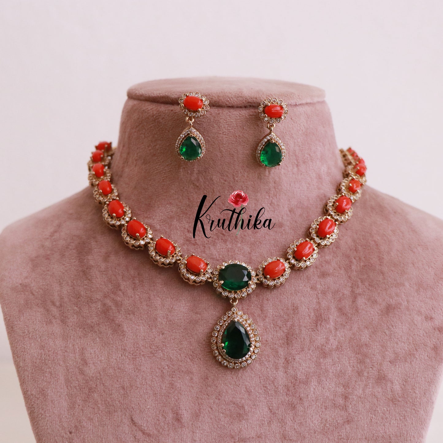 Trendy AD/Victorian Necklace NC1805 (Available in 3 Colours)