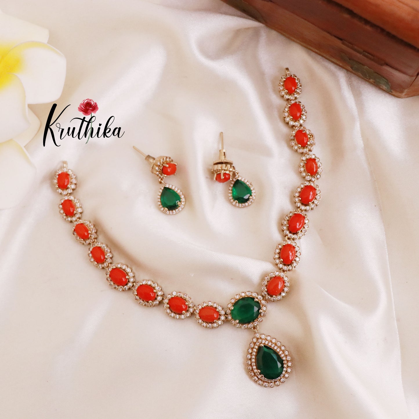 Trendy AD/Victorian Necklace NC1805 (Available in 3 Colours)
