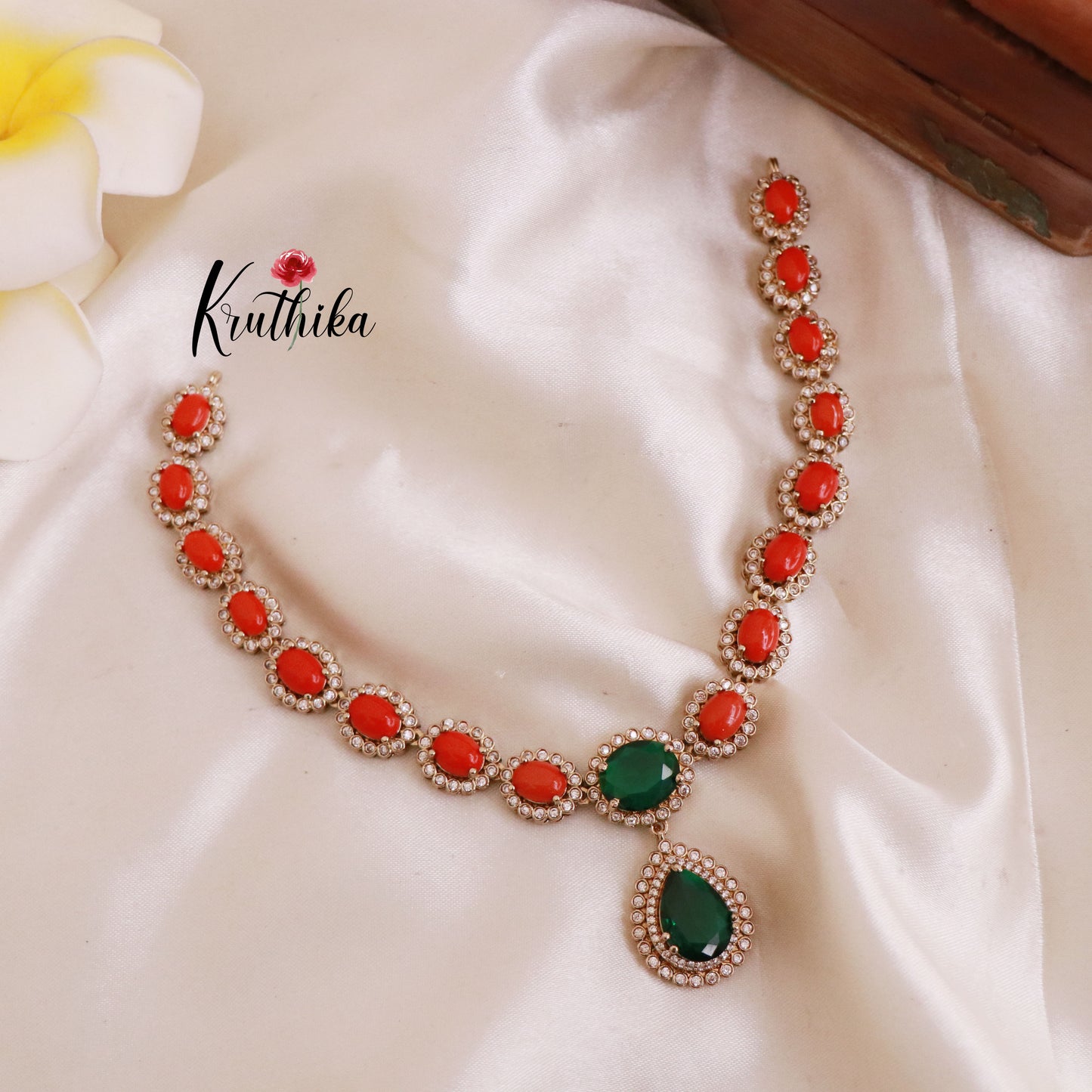 Trendy AD/Victorian Necklace NC1805 (Available in 3 Colours)