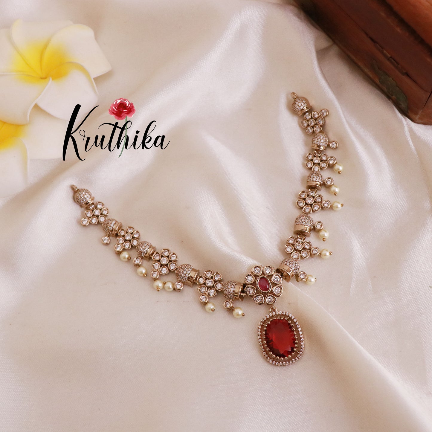 Pretty AD/Victorian Necklace NC1809 ( Available in 3 Colours)