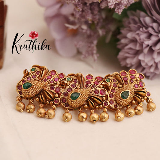 Antique Kemp peacock Hair clip J68